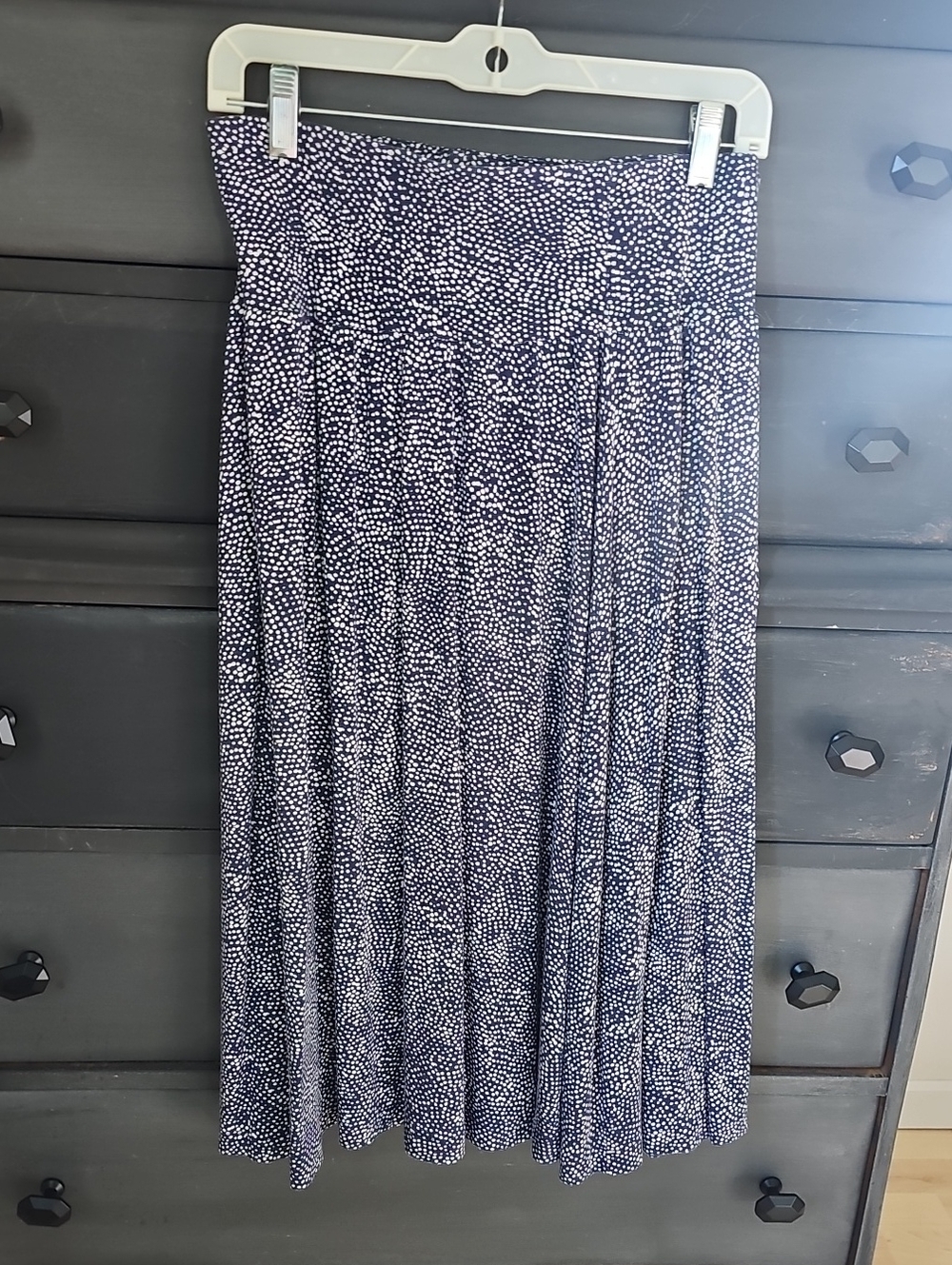 Navy Speckled Maxi Skirt with Elastic Waistband XXL Hillary Radley